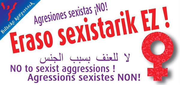 Bilbao_Polizia's tweet photo. NO es NO >>> ¡¡Agresiones sexistas NO!! Ez beti da EZ >>> Eraso sexistarik EZ!! #AsteNagusia15 Vía @konpartsak http://t.co/QC3EElXnLp