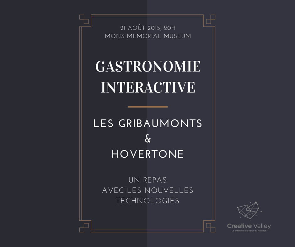 Vendredi, découvrez la "Gastronomie Interactive" avec <a href="/MonsPolemuseal/">Pôle muséal Mons</a>
Réservation polemuseal@ville.mons.be #Mons2015