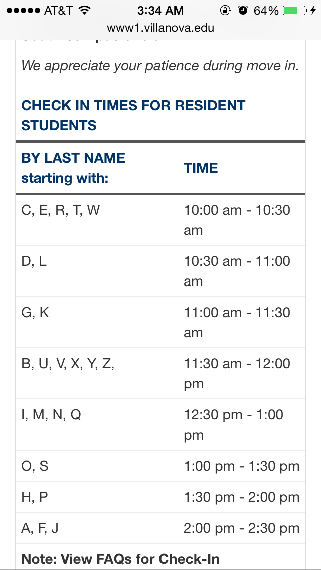NovaOrientation's tweet photo. Forget your move in time? Use your last initial to check your specific time! #MoveInDay http://t.co/gW6f1NmDGr