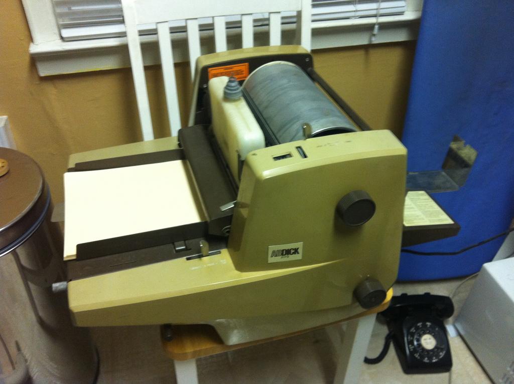 Pam Thomas Pam Thomas pointed out it was the Ditto machine that used