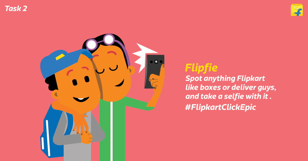 Flipkart's tweet photo. #FlipkartClickEpic Task 2 - Click &amp; share a selfie with anything Flipkart you can find! This is your chance at glory. http://t.co/dwQqD4u7SU