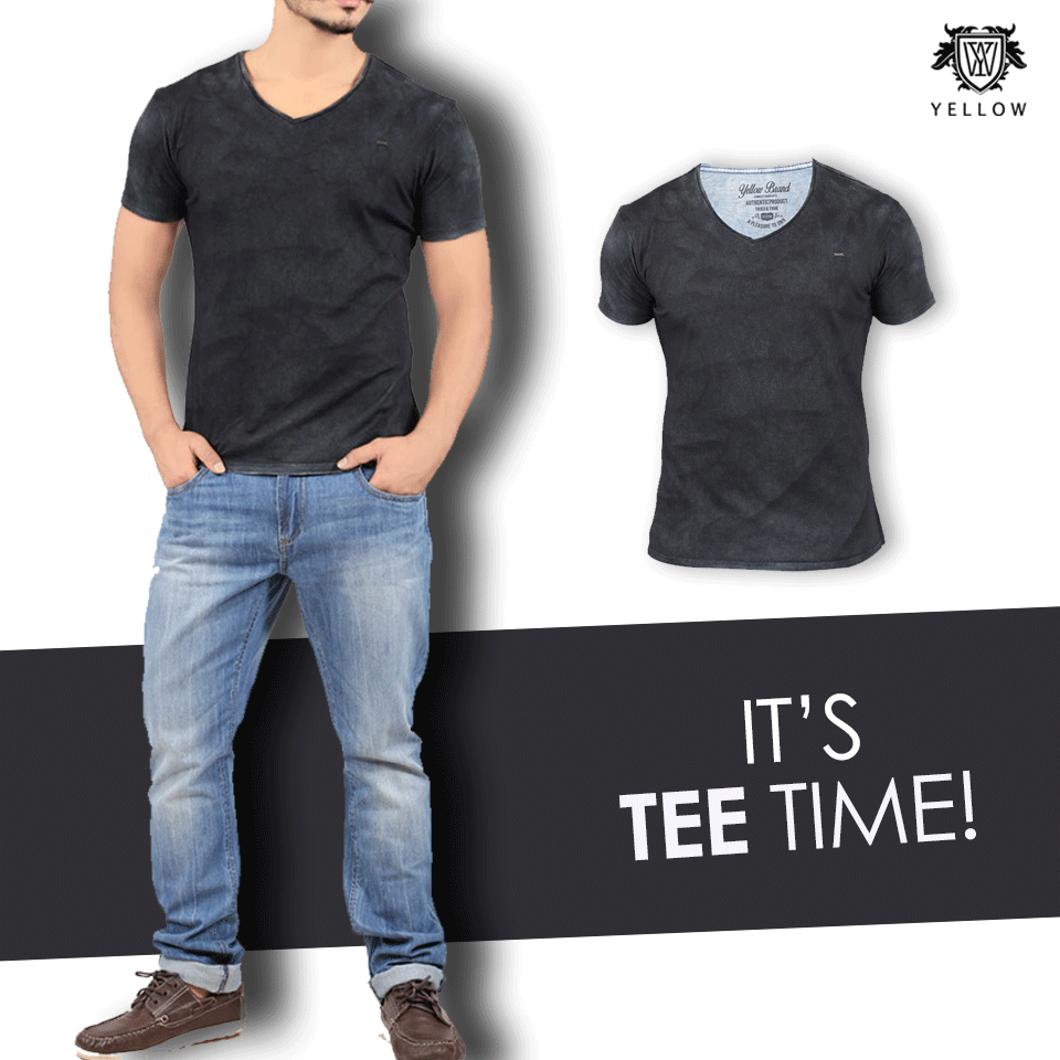 YLWClothing's tweet image. Take a look at our indigo tee with metal plate detail on the chest! #Yellow #ItsTeeTime #YLWclothing #MensWear