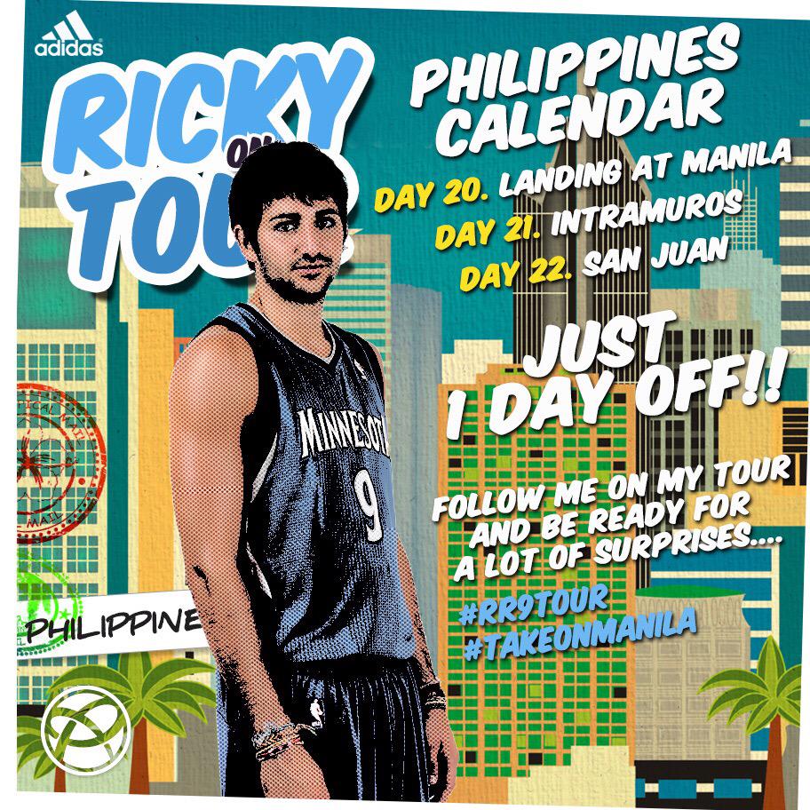 Ricky Rubio on Twitter: "Philippines are you ready? Check out the schedule for my and join the #RR9Tour Hope to y'all there! http://t.co/EzyrG9vSr7" /