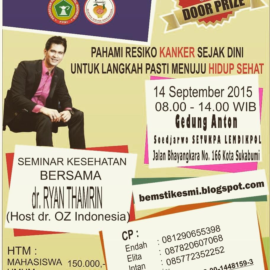 stikesmi's tweet photo. ayo hadirilah semnaskes bersama dr. @ryanthamrin host dr.OZ Indonesia, info lebih lanjut lihat brosur yaa.. http://t.co/9ZSDHogxuL