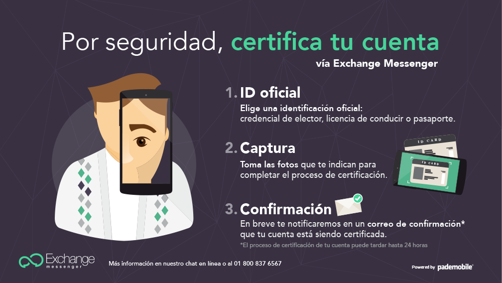 Certificando tu cuenta @Pademobile puedes agregar tarjetas y realizar más transacciones! #transaccionesseguras