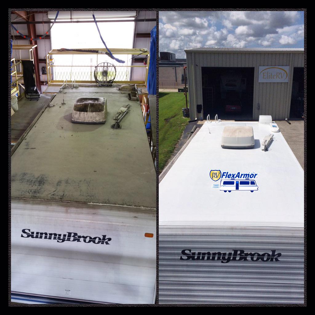EliteRV_FL's tweet photo. B&amp;A: #Sunnybrook 

#EliteRV #RV #RVRoof #RVMaintenance #RVFlexArmor #polyurea #roofrepair #rvroofrepair #happyroofing http://t.co/C9PwMWUkMv
