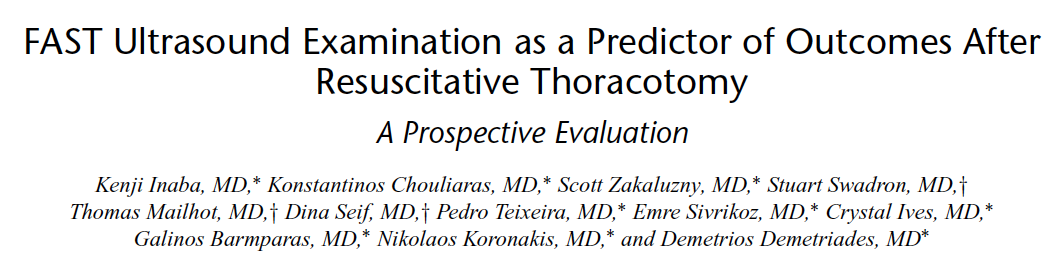 EMSwami's tweet photo. Must read http://t.co/SALX6dpFQF | If FAST (-) pericardial effusion AND no cardiac motion, thoractomy w/ 0% survival http://t.co/kGnO1YF2ll