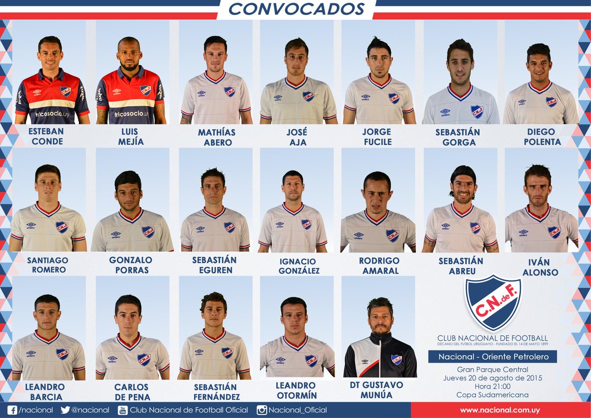Convocados para enfrentar a Oriente Petrolero por #CopaSudamericana. ¡#DaleBolso!