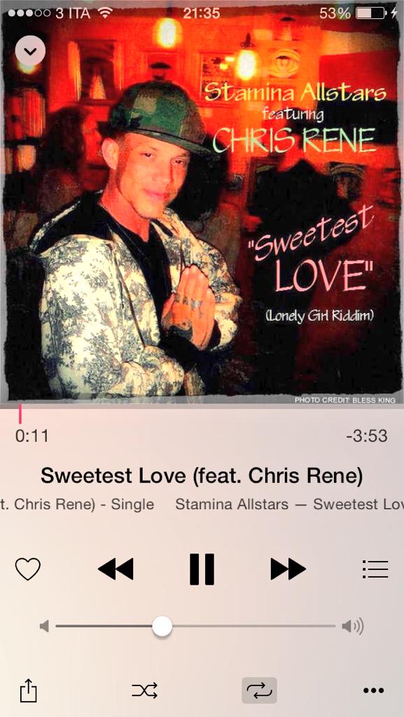 albanesenicole1's tweet photo. Corrent tune 🎶🎶
#sweetestlove by #ChrisRene 
#newsong #onitunes #summertune @CRPurepure #florence http://t.co/DdCLJjC7gH