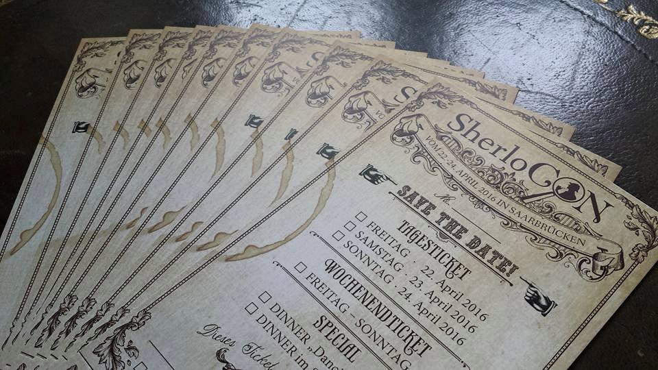SherloCON's tweet photo. Die ersten Tickets für die #SherloCON gingen heute in die Post! Tickets gibt's in unserem Shop http://t.co/CEUeRsK0M0 http://t.co/E3dBa8suaR
