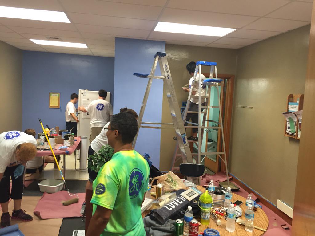 With @GEVolunteersMKE today painting and improving Milwaukee  Public Schools  #GECSD2015