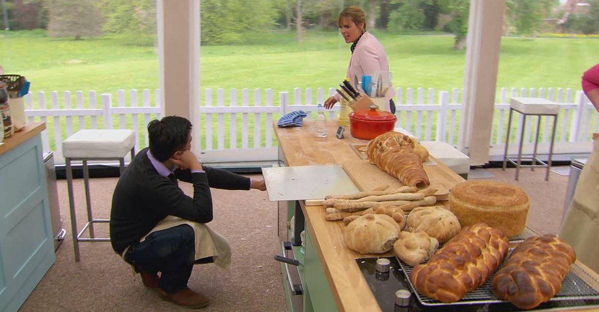 BritishBakeOff's tweet photo. Alvin has made enough bread to feed Paul and Mary for a week #GBBO http://t.co/Z8nASSeyQN