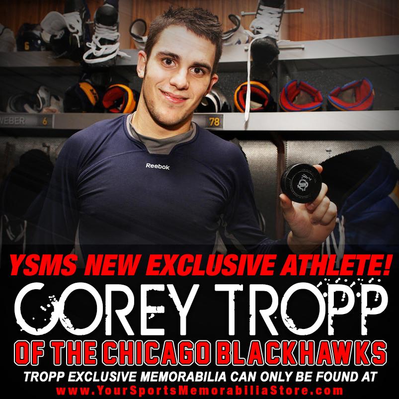YSMS is proud to announce new exclusive athlete #ChicagoBlackhawks #CoreyTropp! <a href="/CTropp25/">Corey Tropp</a> MEMORABILIA COMING SOON!