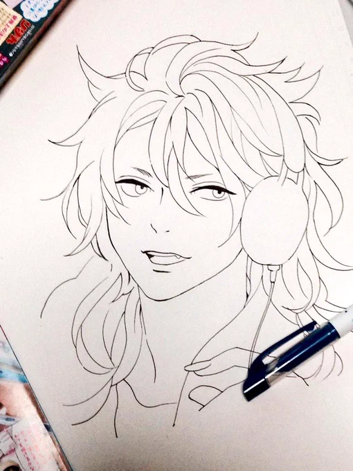 (線、太え…!!)いえ、ペンは悪く無いです。滑りが良くて素晴らしいです。慣れてきたら爽快です。ではなぜこんなに線が太いのかですが、おそらくわたしのアル中の疑いをかけられるほど手が震えているからでしょう。トイレも我慢してたし 