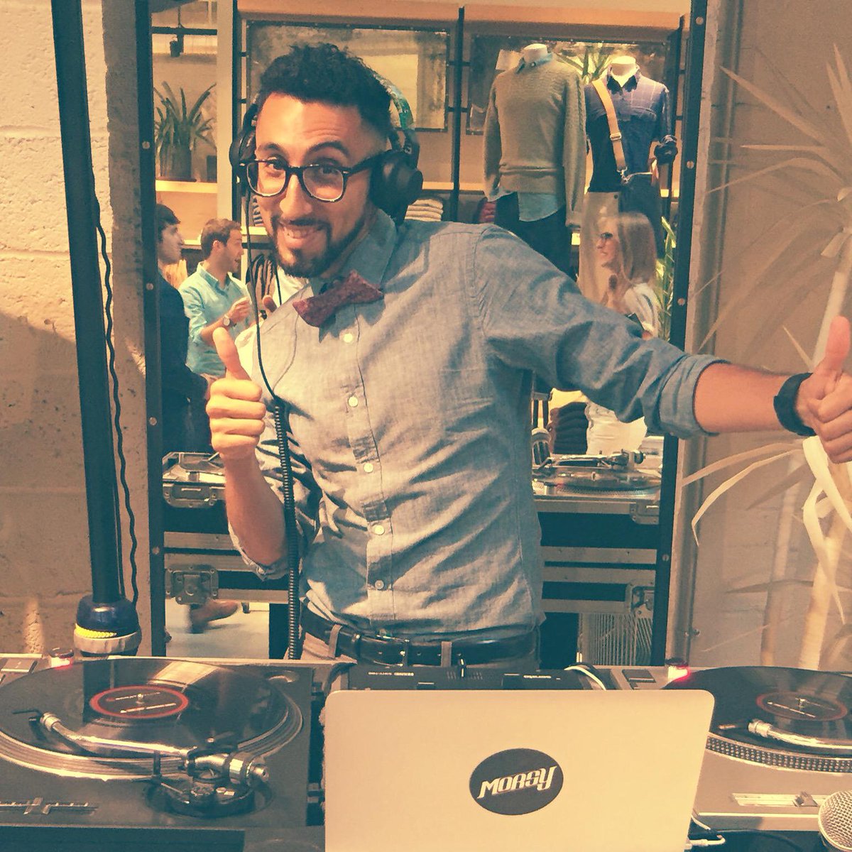 DJ ☑️. Bow tie 👌. #DJLife #ScratchFam cc <a href="/jcrew/">J.Crew</a>
