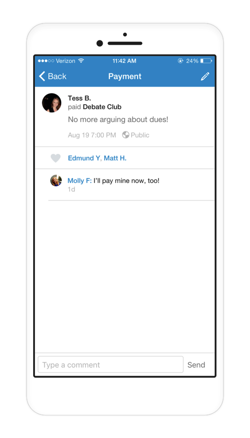 Venmo's tweet photo. Group accounts on Venmo are launched in beta! We’re bringing Venmo magic to group payments: http://t.co/CeCZ9P5a8X http://t.co/dPguIVCrgo
