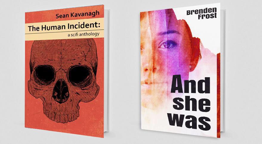 BookArtGuy's tweet image. Covers I created for 2 new books. A #scifi #anthology for @bookishchap and a #mystery #suspense #thriller 'AndSheWas'
