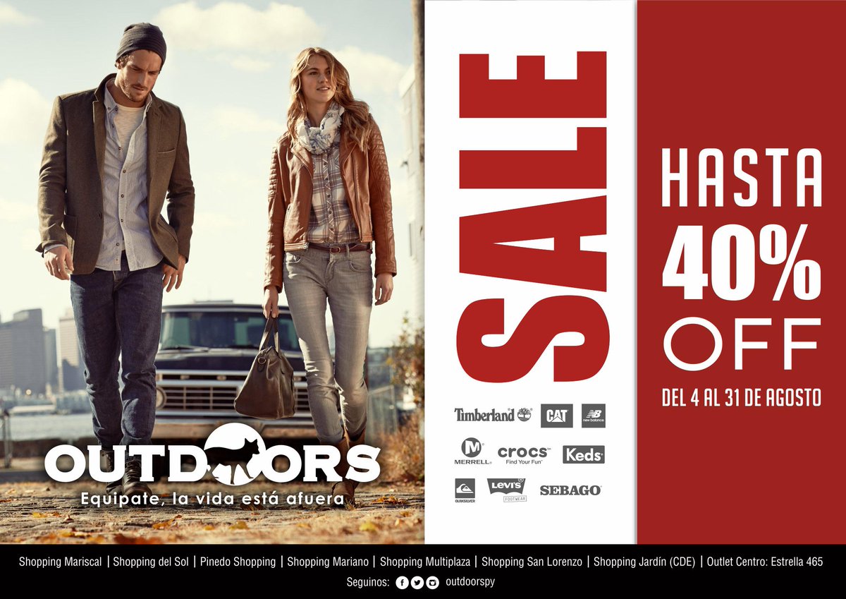 Seguimos los descuentos de hasta el 40% para que estés equipado para disfrutar la vida #Outdoors