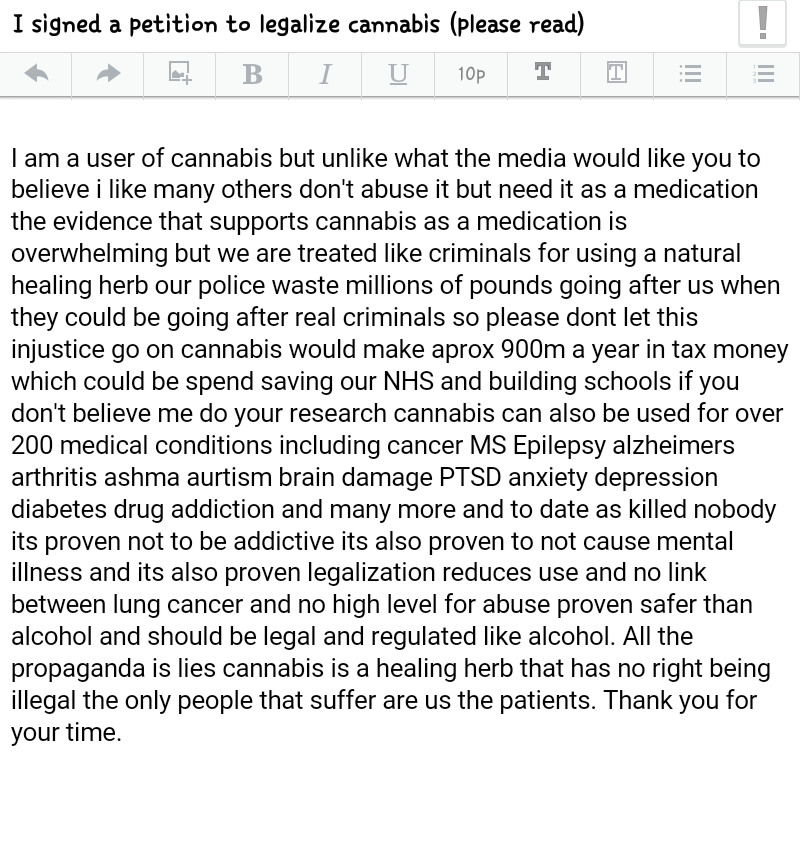 UK4MMJ's tweet photo. I didnt just sign the #UK petition for cannabis legalization i clicked the link to infrom my MP and emailed him this. http://t.co/F1bIv1Ttik