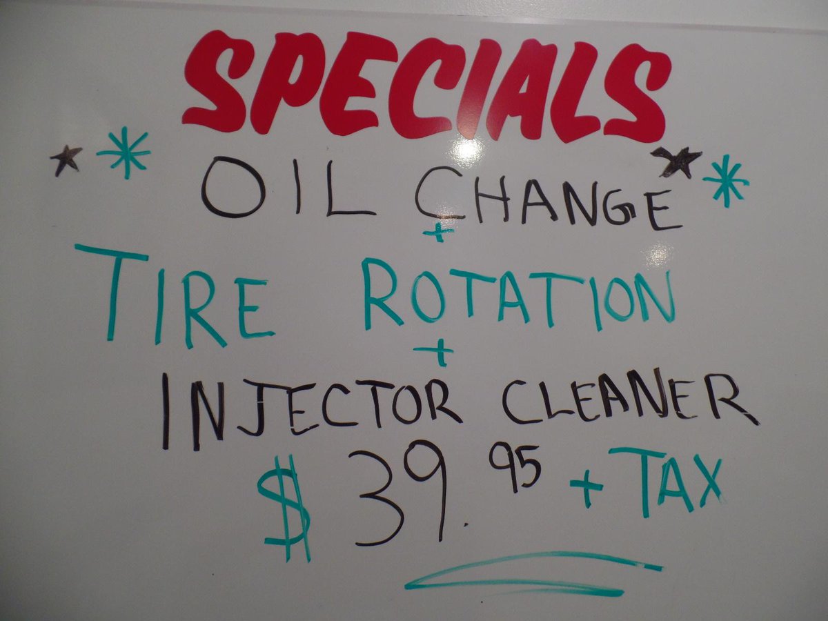 #Service #Specials: #OilChange + #TireRotation + #InjectorCleaner 
$39.95 + tax! Call for appt. today (315) 736-3361