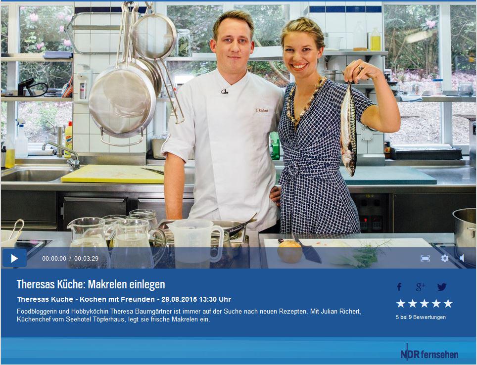 Seehotel Töpferhaus bei "Thereseas Küche" auf NDR. Thema "Makrelen einlegen":
 ndr.de/ratgeber/koche…