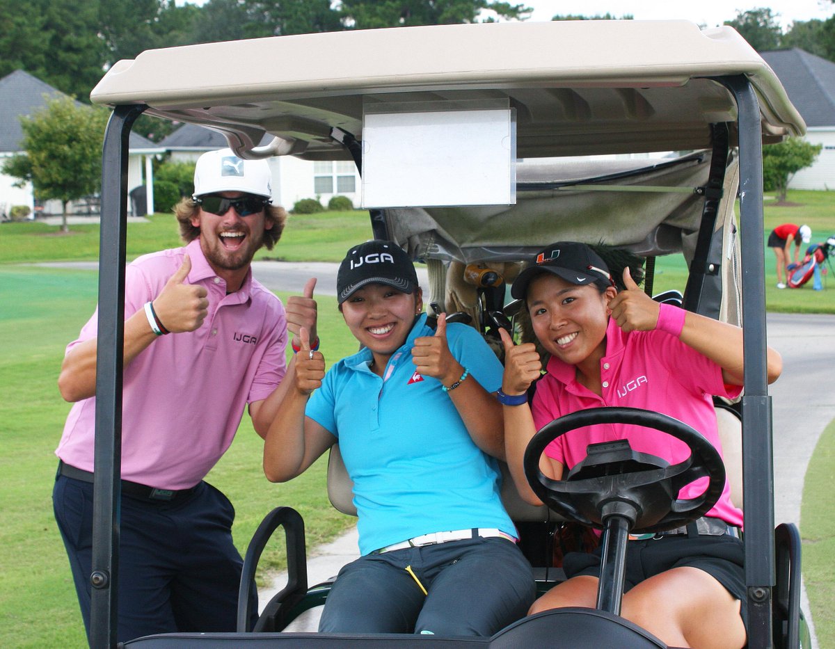 IJGA_'s tweet photo. Rika, Marina and @Connor_IJGA give the thumbs up before heading out on the course today. #IJGASummer #GolfCamp http://t.co/WYxZTlHAUV