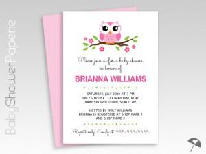 Cute, pink owl baby shower invitation for girls babyshowerpaperie.com/2015/08/cute-p…