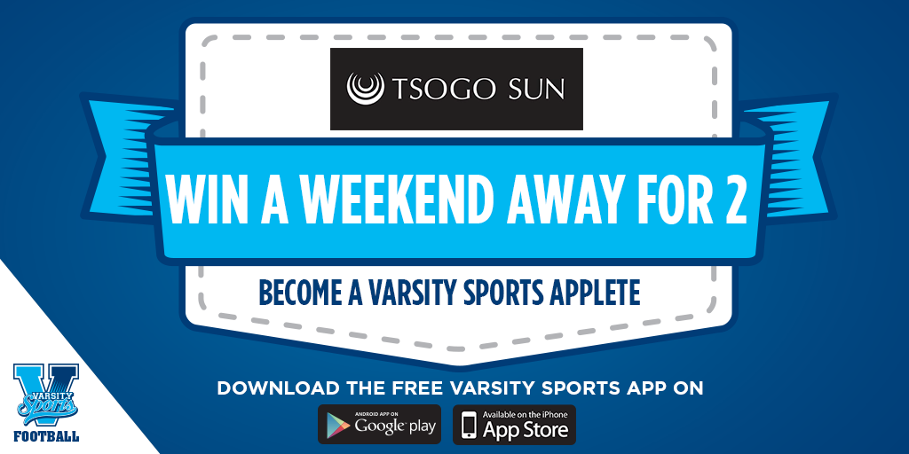 varsitysportsSA's tweet photo. Win a weekend for 2 from @TsogoSun on the Varsity Sports SA App. Download the app here: http://t.co/vb0dhGpffY http://t.co/ypCLHupejS