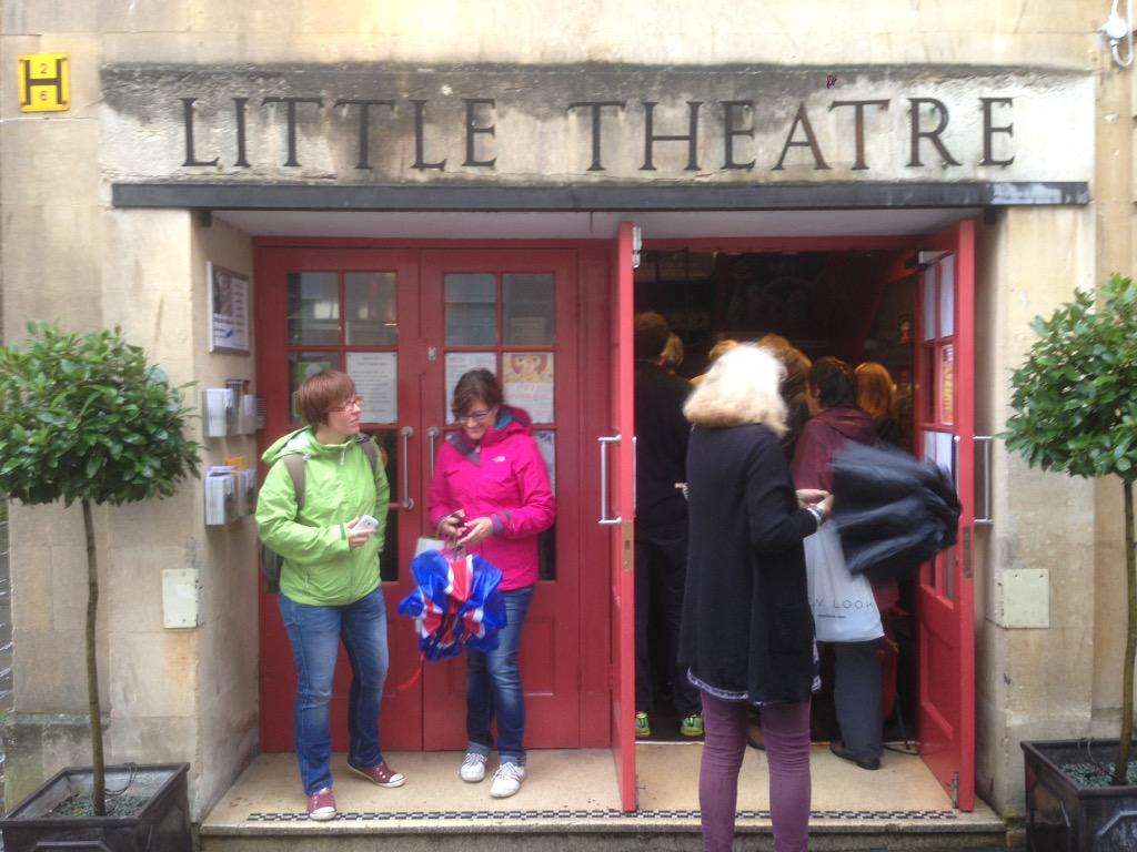 Braving the rain to get in to @LittleTheatreUK in #Bath tonight to see @DOAGfilm. #changecricket