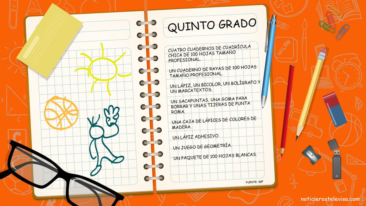 ENTÉRATE Esta es la lista oficial de útiles escolares de quinto grado de primaria Foro_TV