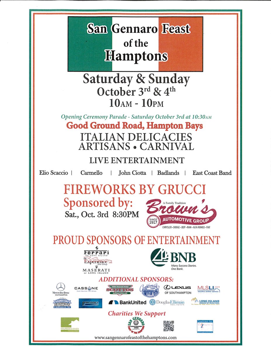 A fun weekend with the family &amp; friends at the San Genarro Feast of the Hamptons! Visit the MH tent &amp; say HI!!
