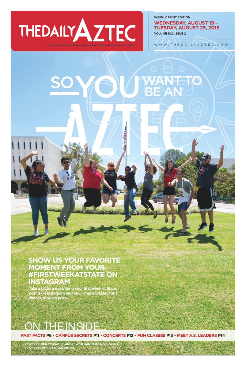 RRavaz's tweet photo. “@TheDailyAztec: Check out our freshmen issue to find details about our next Instagram contest! #firstweekatstate. http://t.co/6HoGxqIlp8”