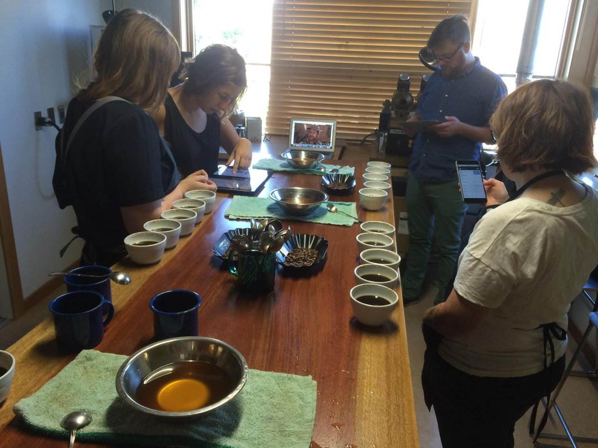 SHDavidG's tweet image. Cupping calibration today with @bluebottleroast Stephen Vick and his Oakland team with@SustHarv in PDX using Tastify