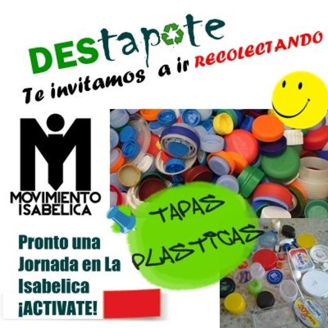 RSTIsabelica's tweet photo. #DEStapate Te invitamos a #recolectar #TapasPlasticas d cualquier tamaño Pronto se hará una jornada en la Isabelica. http://t.co/5ZZ24CwPam