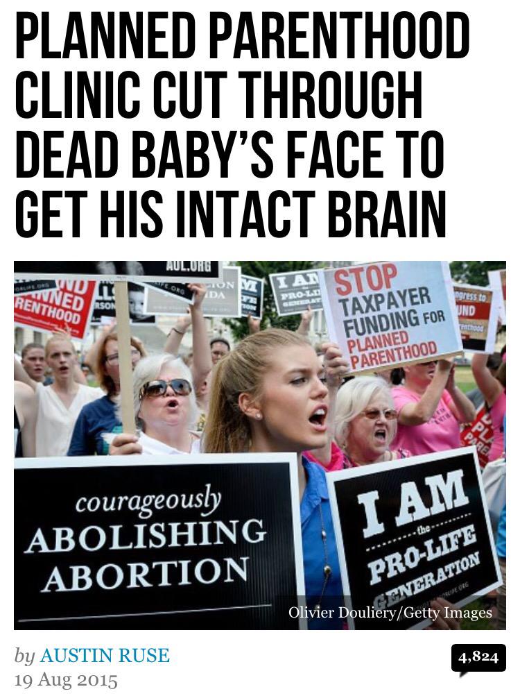 LindaSuhler's tweet image. GHOULS
#PP Clinic Cut Through Dead Baby's Face to Get His Intact Brain
#DefundPP
bit.ly/1JidZZD
#tcot #ccot