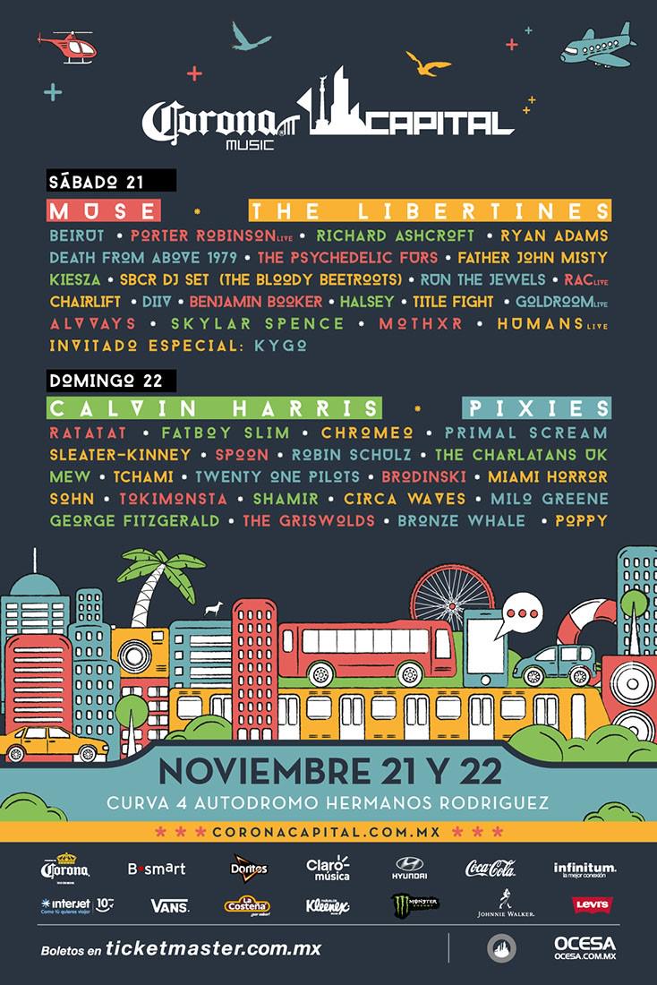 CoronaCapital's tweet photo. Cartel oficial por días del #CoronaCapital15. Boletos: http://t.co/5327Q4cBeh http://t.co/f6OzomOcYW