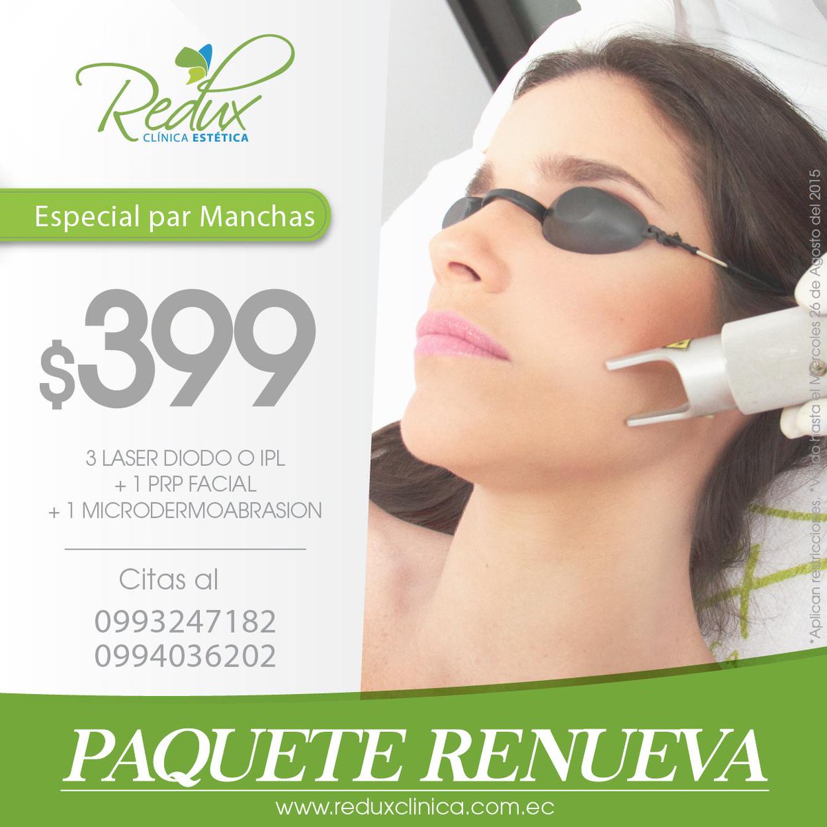 SecretosTV_'s tweet photo. ¡NUEVO! Paquete Renueva, especial para Manchas!
#ConsultaGratis o citas al #whatsapp 0993247182 o al 0994036202 http://t.co/oS5rXmseuz