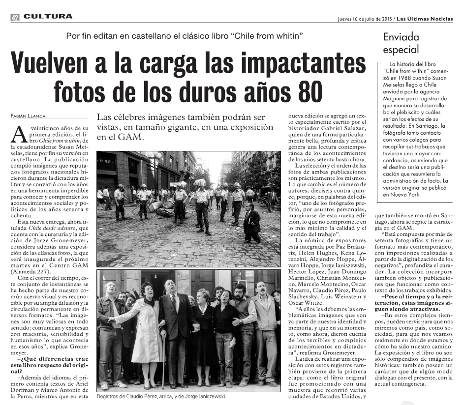 centroGAM's tweet photo. #ChileDesdeAdentro Vuelven a la carga las impactantes fotos de los duros años 80, vía @lun http://t.co/uFudEEUL4F http://t.co/pMNNbnuFBm