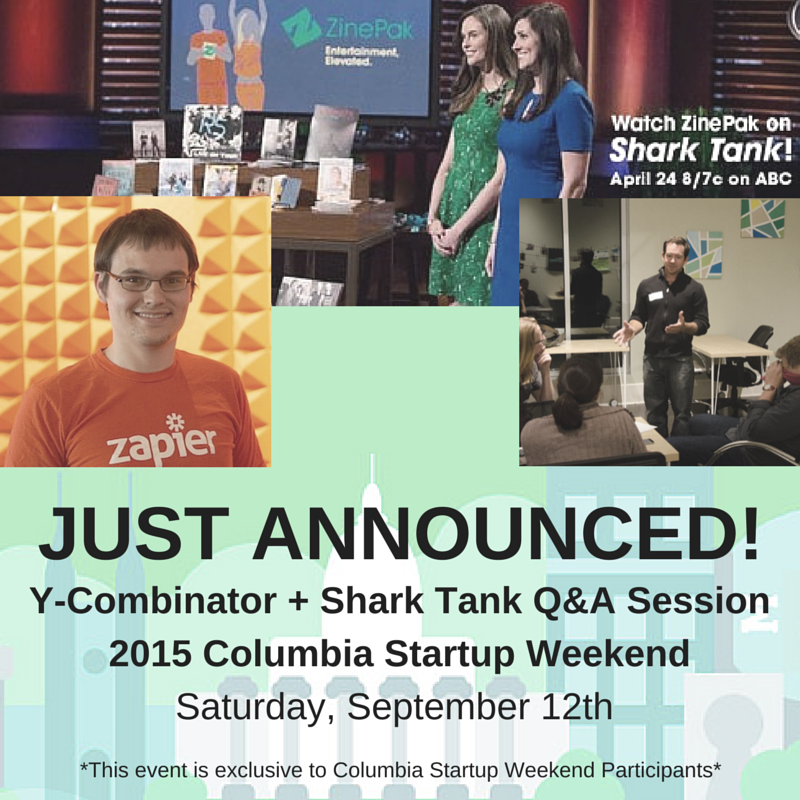 MOSTARTUPWKD's tweet photo. 💥JUST ANNOUNCED! #SWComo participants, join @zapier @ZinePak @EquipmentShare for the Y-Combinator + Shark Tank Q&A. http://t.co/7tPU0NhwpI