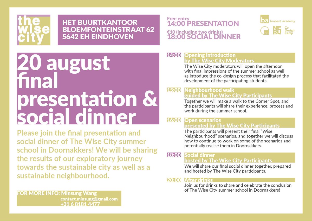 Tomorrow we like to share our final dinner and outcome with you! 
Join us if you are in #Eindhoven!