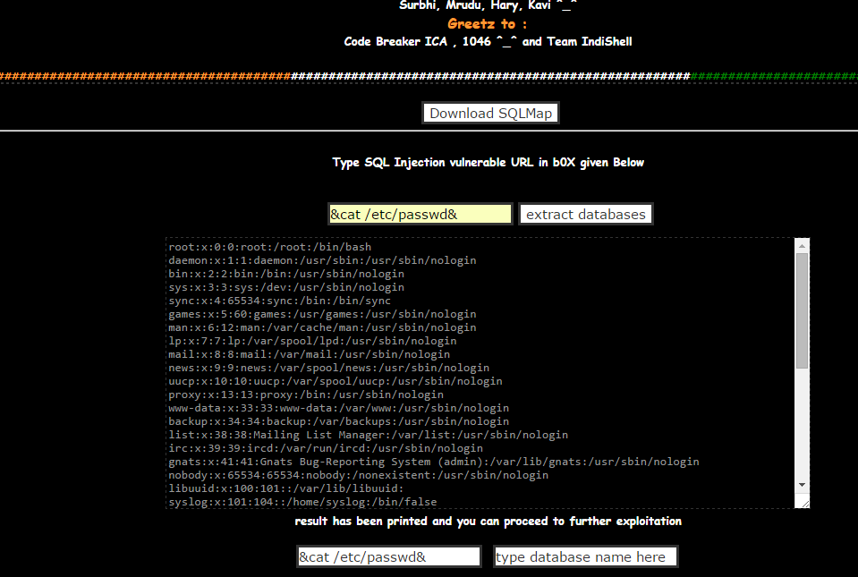rafaybaloch's tweet image. SQL Injector tool vulnerable to #Commandinjection, should be used consciously.  (Line 220)