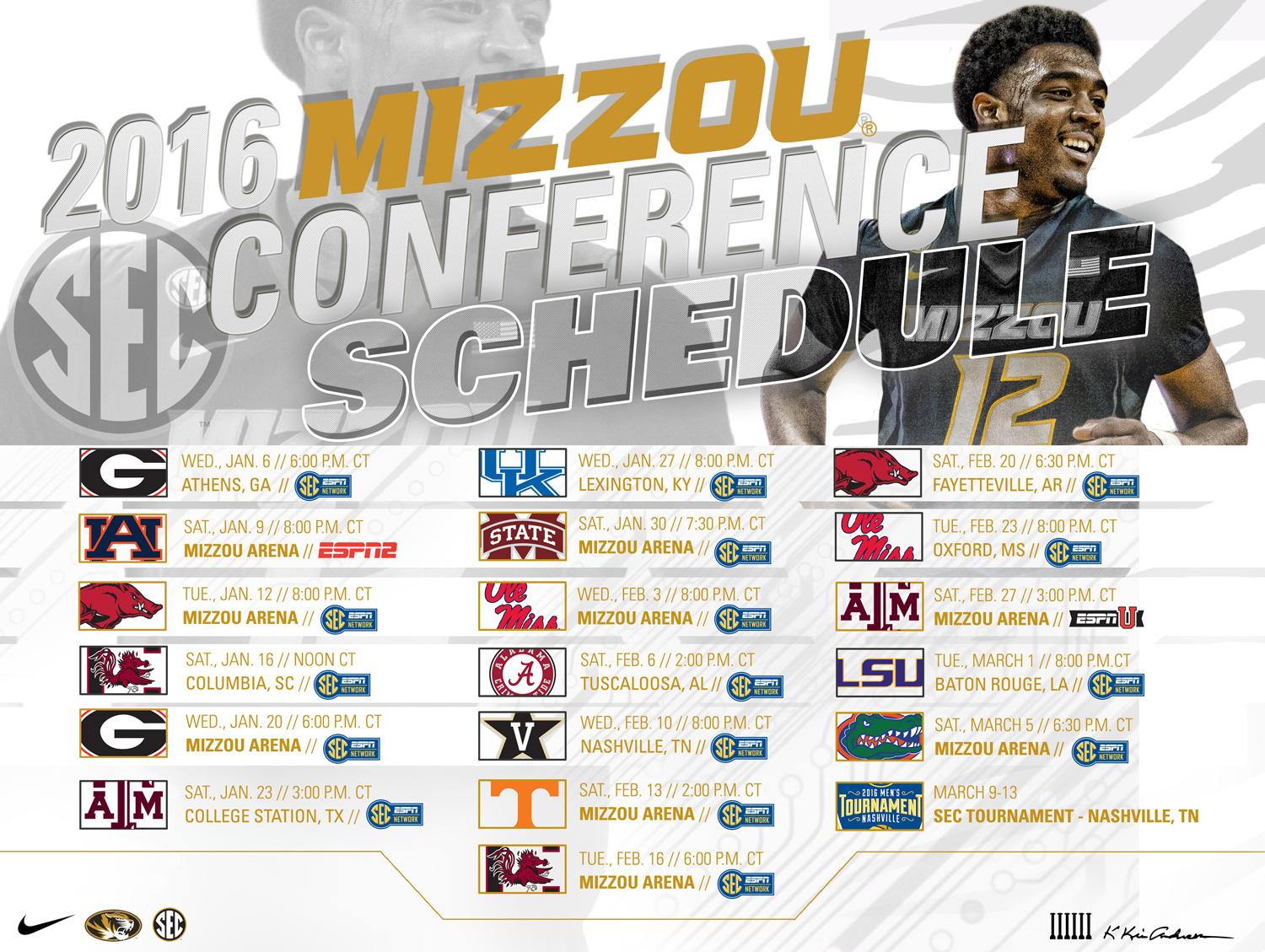 Mizzou Basketball on Twitter "Mizzou's 2016 SEC schedule has been