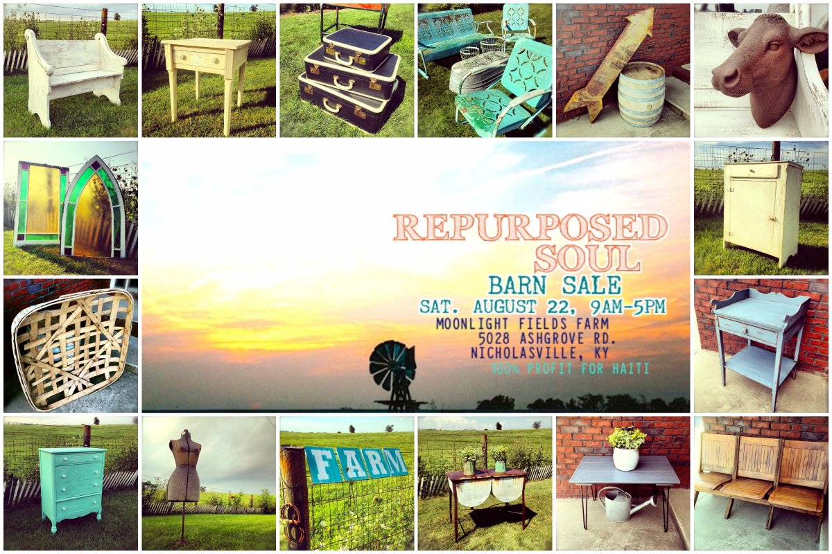Repurposed Soul **Barn Sale - Sat. Aug. 22, 9am-5pm
Moonlight Fields Farm - 5028 Ashgrove Rd., Nicholasville, KY