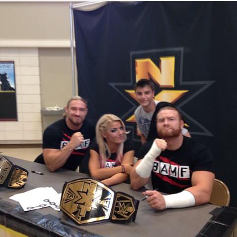 maemymomor's tweet photo. @AlexaBliss_WWE @WWE_Murphy & @TheWWEBlake #BAMF #Nxttagteamchampions #blake #Murphy #AlexaBliss #BlakeAlexaMurphy β₯ http://t.co/i3Pp53enHu