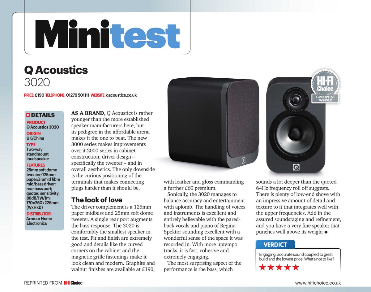 q acoustics 3020 frequency response