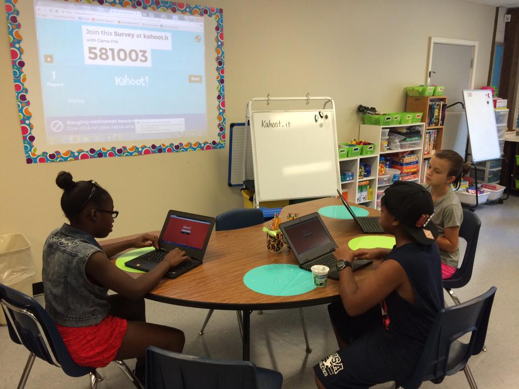 PrincipalJHill's tweet photo. Using Kahoot Survey to start the yr w my intervention kids! Loved it! #edtech #mathcoach #mathintervention #PVmath http://t.co/An5U4PMNL8