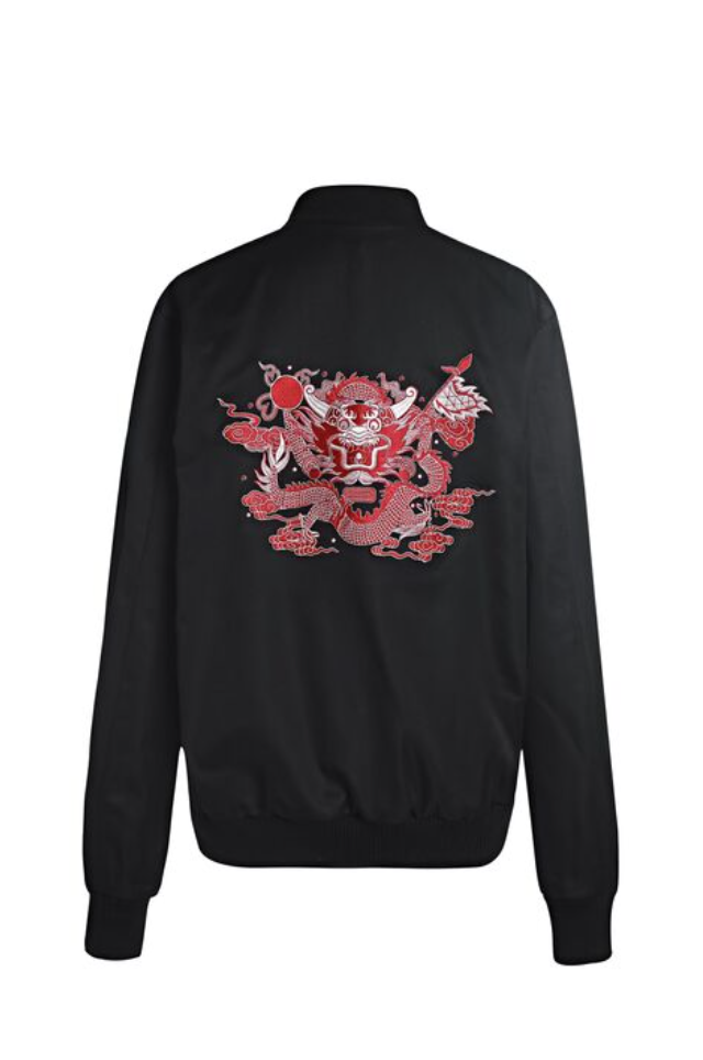 ForwardPR's tweet image. The @DesignerJicheng black dragon back jacket! #fashion #style #powerxprosperity