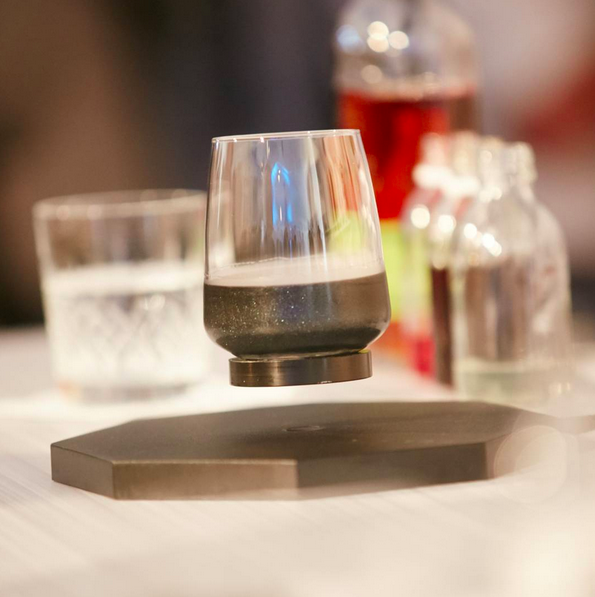 WorldClass's tweet image. Jack Sotti served a drink in a levitating glass. How does it work? No idea, but it looks incredible! #worldclass2015
