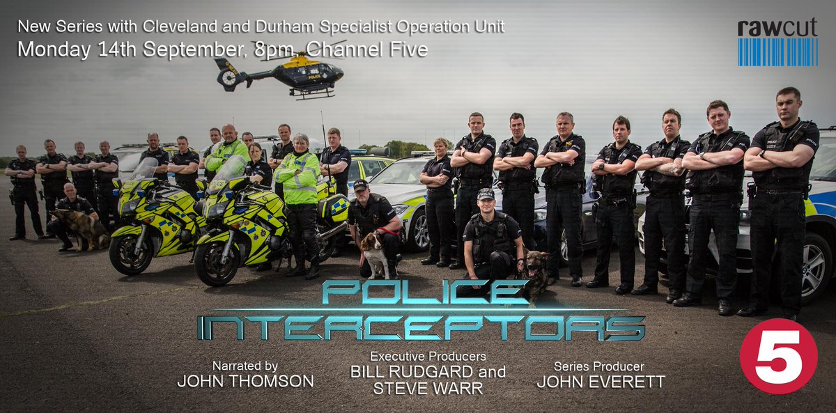 #policeinterceptors - Mon 14th Sept. 8pm. Ch5. - New series with the Durham and Cleveland Specialist Operation Unit!