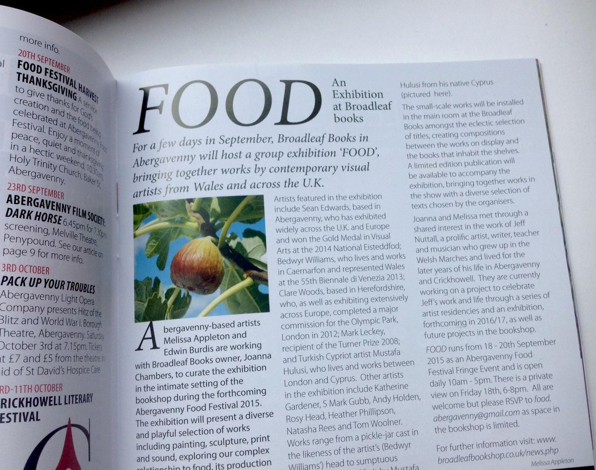 Broadleaf Books (@broadleafbooks) on Twitter photo Thrilled that our forthcoming exhibition #food is profiled in the new issue of <a href="/AberFocus/">Abergavenny Focus</a>! <a href="/afoodfestival/">Abergavenny Food Festival</a> Thrilled that our forthcoming exhibition #food is profiled in the new issue of <a href="/AberFocus/">Abergavenny Focus</a>! <a href="/afoodfestival/">Abergavenny Food Festival</a>
